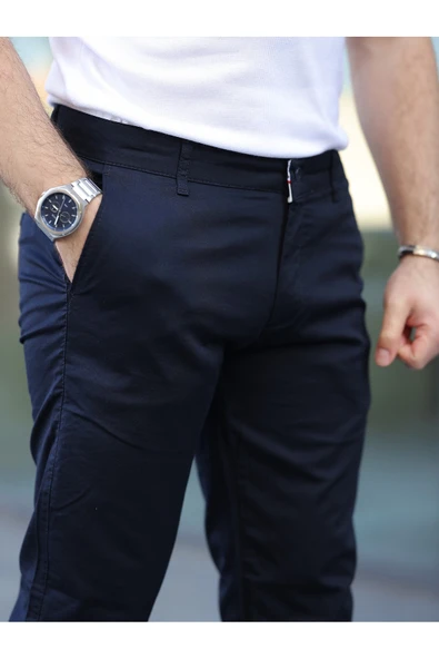 Slim Fit Chino Keten Pantolon - 3