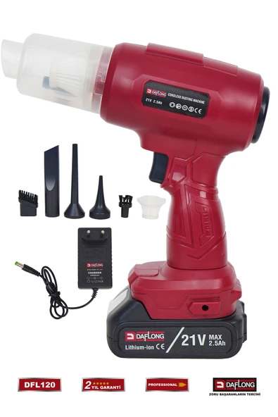 DAFLONG PRO 20.200PA ULTRA EMİŞ 7 BAŞLIKLI KABLOSUZ ŞARJLI ARAÇ İÇİ SÜPÜRGE DFL-120
