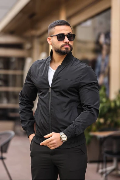 Erkek Bomber Mevsimlik Süet Ceket - 4