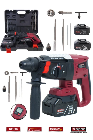 DAFLONG PRO DİJİTAL ERKANLI DİJİTAL AYARLANABİLİR HIZLI DARBELİ KIRICI DELİCİ HİLTİ DFL-56