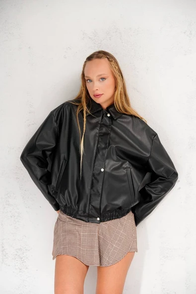Oversize Siyah Deri Ceket - Trend Alarmı ???? - 2