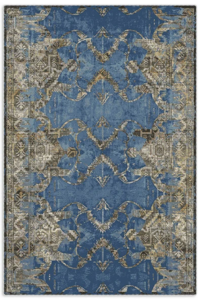 Pastel Home Antrasit Eskitme Desenli Şönil Halı Kilim Yolluk Kaymaz Taban Yıkanabilir Kendinden Saçaklı - 7