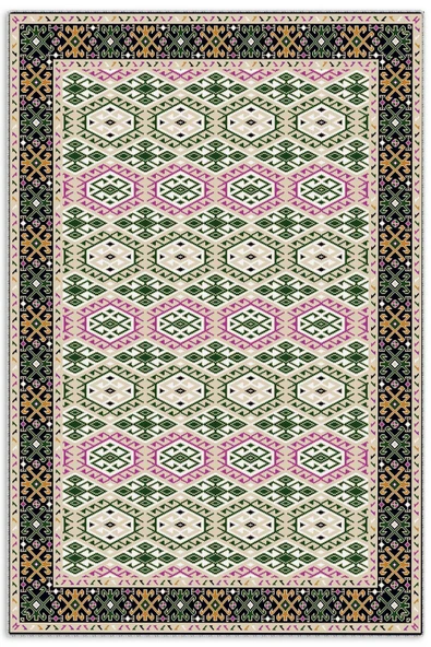 Pastel Home Turuncu Pembe Kahve Etnik Şönil Halı Kilim Yolluk Kaymaz Yıkanabilir Kordidor Mutfak Yatak Odası - 7