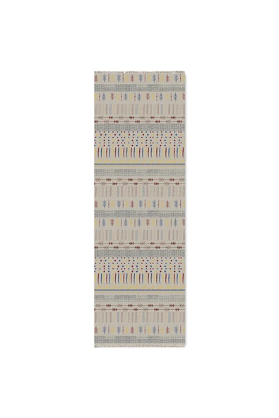 Pastel Home Bohem Tarzı Etnik Desenli Şönil Halı Kilim Yolluk Bej Renkli Çocuk Odası Oturma Odası Mutfak Kaymaz - 6