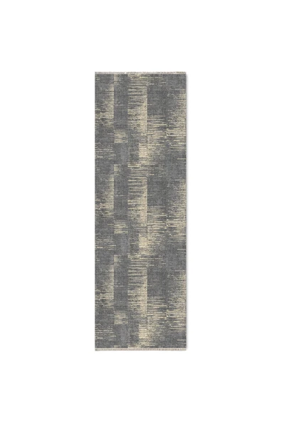Pastel Home Modern Gri Şönil Halı Kilim Yolluk Kaymaz Yıkanabilir Saçaklı Yatak Odası Koridor Mutfak Salon - 6