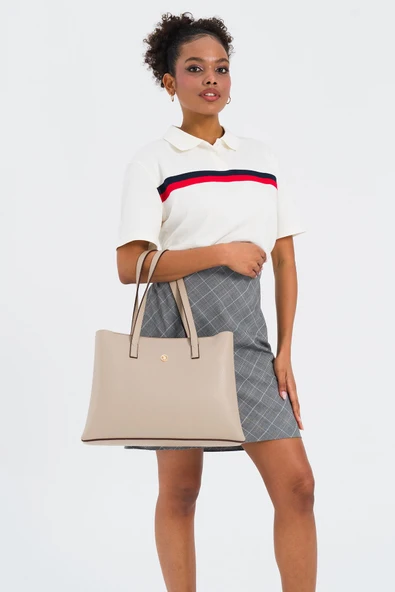 U.S. Polo Assn. Kadın Omuz Çanta Bej Us25186 - Resim 2