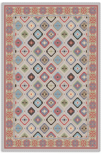 Pastel Home Renkli Etnik Desenli Bohem Şönil Halı Kilim Yolluk Kaymaz Yıkanabilir Salon Mutfak Koridor Çocuk Oda ürün görseli 1