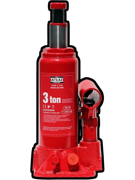 Attlas Atsk 3 Ton Hidrolik Şişe Kriko - A1201002 - Resim 3