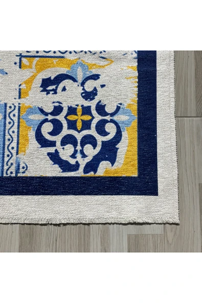 Pastel Home Saçaklı şönil pamuk dekoratif halı kilim - Resim 2