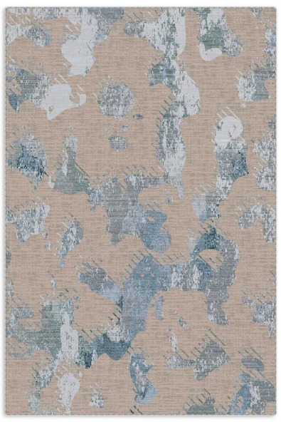 Pastel Home Gri Mavi Şönil Halı Kilim Yolluk Kaymaz Saçaklı Yıkanabilir Salon Koridor Mutfak Oturma Odası