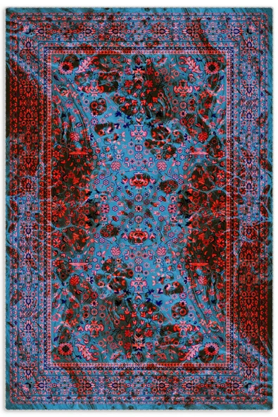 Pastel Home Kaşmir doku yumuşak kaymaz pamuk taban oturma odası salon mutfak koridor bordo mavi siyah halı kilim ürün görseli 1