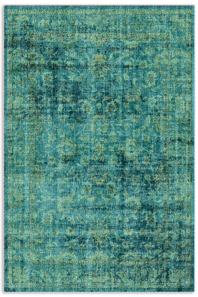 Pastel Home Su Yeşili Eskitme Şönil Halı Kilim Yolluk Kaymaz Yıkanabilir Saçaklı Oturma Odası Mutfak Koridor