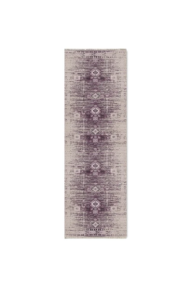 Pastel Home Etnik Desenli Yeşil Şönil Halı Kilim Yolluk Kaymaz Saçaklı Yıkanabilir Oturma Odası Mutfak Koridor - 12
