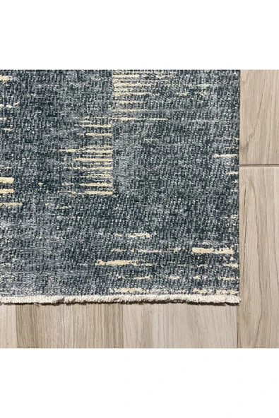 Pastel Home Modern Gri Şönil Halı Kilim Yolluk Kaymaz Yıkanabilir Saçaklı Yatak Odası Koridor Mutfak Salon - 2