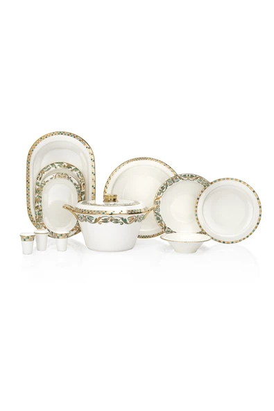 Schafer Tılsım Jade Yemek Takımı 60 Parça-Yeşil - Resim 3