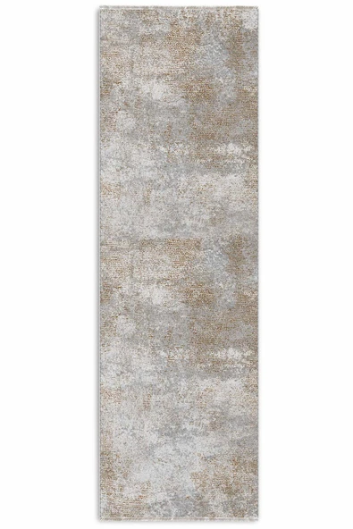 Pastel Home Gri Vizon Abstract Şönil Halı Kilim Yolluk Saçaklı Kaymaz Yıkanabilir Mutfak Salon Koridor - Resim 6