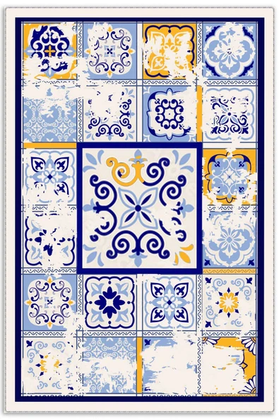 Pastel Home Saçaklı şönil pamuk dekoratif halı kilim ürün görseli 1