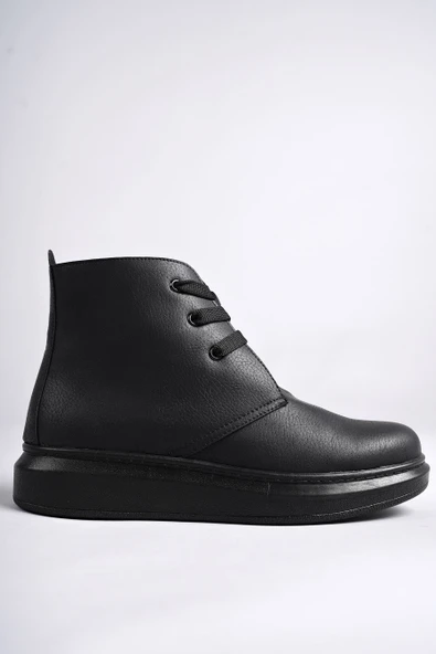 New Matteo Erkek Siyah Deri Günlük Bot
