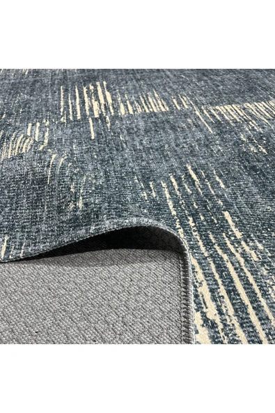 Pastel Home Modern Gri Şönil Halı Kilim Yolluk Kaymaz Yıkanabilir Saçaklı Yatak Odası Koridor Mutfak Salon - 4