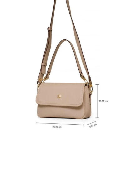 U.S. Polo Assn. Çapraz Askılı Kadın Çanta Bej Us25126 - Resim 8