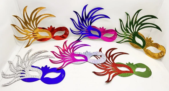 6'lı Renkli B Maskesi Seti | Karton & Lastikli (Yetişkin-Çocuk Uyumlu) - Resim 2