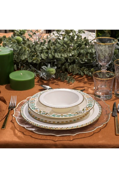 Schafer Tılsım Jade Yemek Takımı 60 Parça-Yeşil - Resim 7