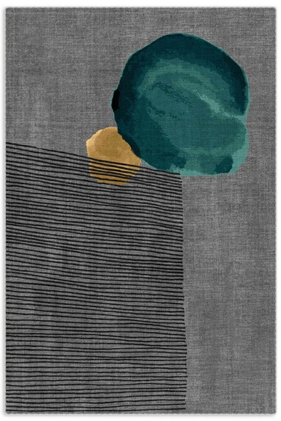 Pastel Home Gri Yeşil Modern Şönil Halı Kilim Yolluk Kaymaz Yıkanabilir Yatak Oturma Odası Mutfak Koridor