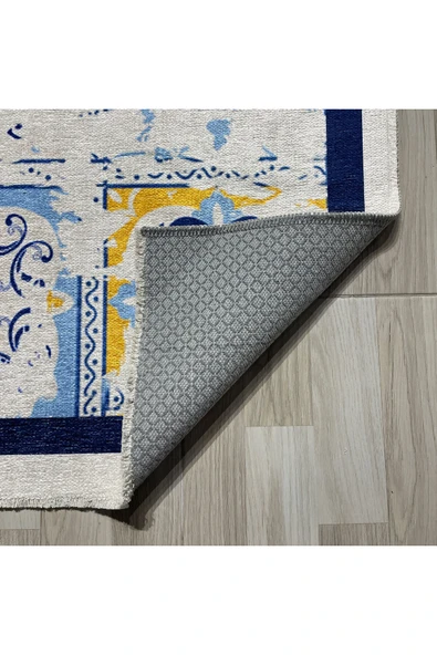 Pastel Home Saçaklı şönil pamuk dekoratif halı kilim - Resim 3