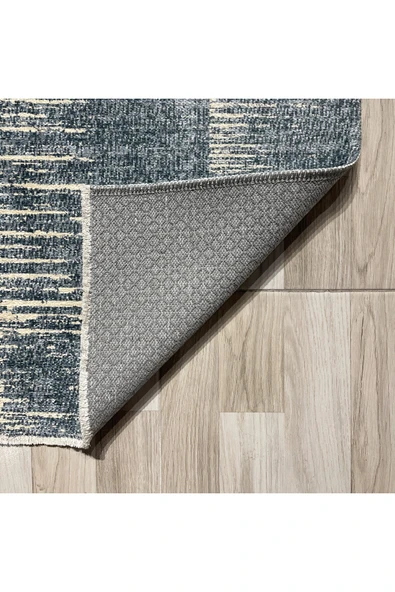 Pastel Home Modern Gri Şönil Halı Kilim Yolluk Kaymaz Yıkanabilir Saçaklı Yatak Odası Koridor Mutfak Salon - 3