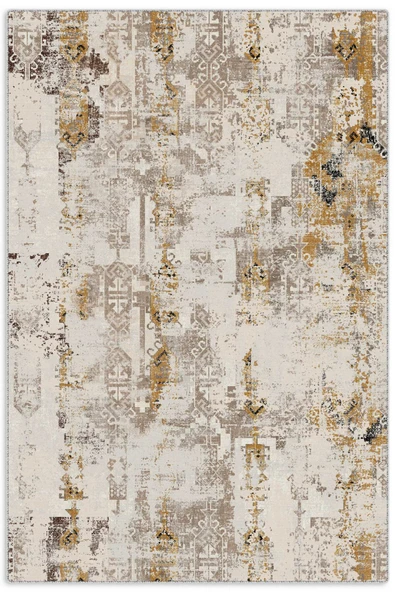 Pastel Home Kaşmir doku yumuşak kaymaz pamuk taban oturma odası salon mutfak koridor çocuk bej hardal halı kilim ürün görseli 1