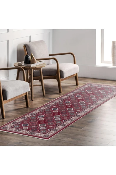 Pastel Home Etnik Vişne Çürüğü Şönil Halı Kilim Yolluk Kaymaz Yıkanabilir Salon Oturma Odası Mutfak Koridor - Resim 7