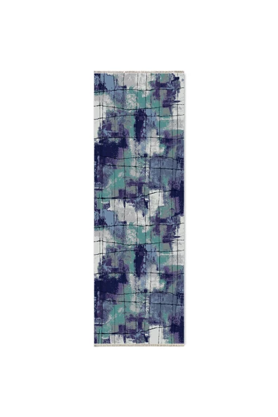 Pastel Home Bohem Eskitme Şönil Halı Kilim Yolluk Mor Kaymaz Pamuk Taban Yıkanabilir Kendinden Saçaklı - Resim 6