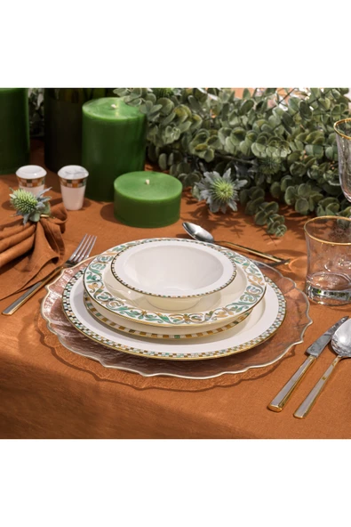 Schafer Tılsım Jade Yemek Takımı 60 Parça-Yeşil - Resim 4