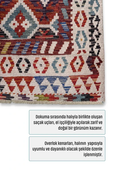 Pastel Home Renkli Anadolu Kilim Şönil Halı Yolluk Yıkanabilir Saçaklı Kaymaz Mutfak Koridor Oturma Yatak Odası - 3
