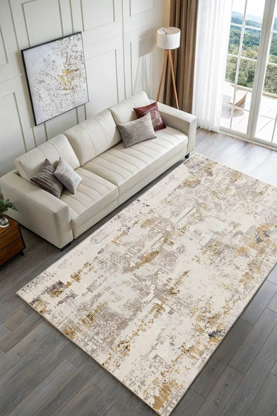 Pastel Home Kaşmir doku yumuşak kaymaz pamuk taban oturma odası salon mutfak koridor çocuk bej hardal halı kilim - Resim 2