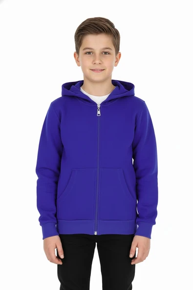 Erkek çocuk hırka 2 iplik şardonlu arkası baskılı - 9