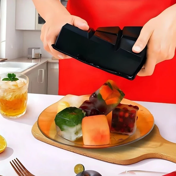 6&apos;lı XL Küp Şeklinde Silikon Kolay Çıkabilen Buz Kalıbı (5284) - Resim 5