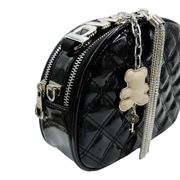 Kriste Bell Kadın Çanta Rugan Siyah 26472 - Resim 4