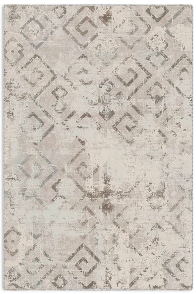 Pastel Home Eskitme Bej Gri Şönil Halı Kilim Yolluk Kaymaz Yıkanabilir Oturma Odası Mutfak Koridor Antre ürün görseli 1