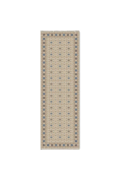 Pastel Home Etnik Bej Şönil Halı Kilim Yolluk Kaymaz Yıkanabilir Salon Mutfak Oturma Odası Koridor Yatak Odası - Resim 6