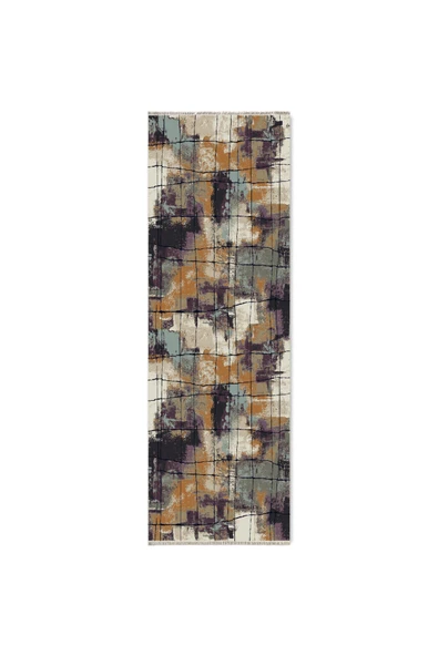 Pastel Home Bohem Eskitme Şönil Halı Kilim Yolluk Mor Kaymaz Pamuk Taban Yıkanabilir Kendinden Saçaklı - Resim 12