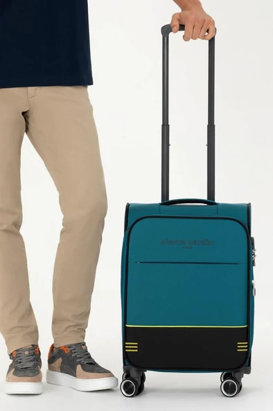 Pierre Cardin Ultra Light Hafif Lüx Kumaş Kabin Boy Valiz Petrol 04PC8200 - Resim 5