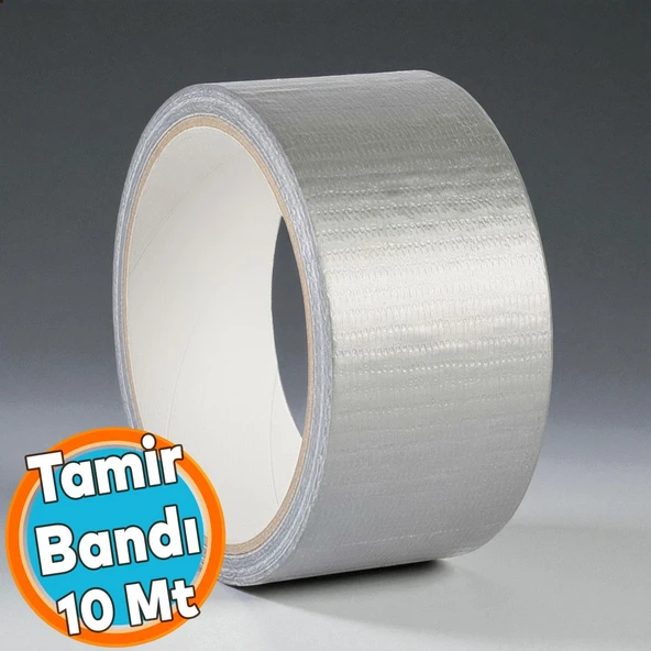 Güçlü Tamir Bandı 48 mm x 10 mt Duct Tape Çok Amaçlı Tamirat Bandı Gri Renkli Su Geçirmez ürün görseli