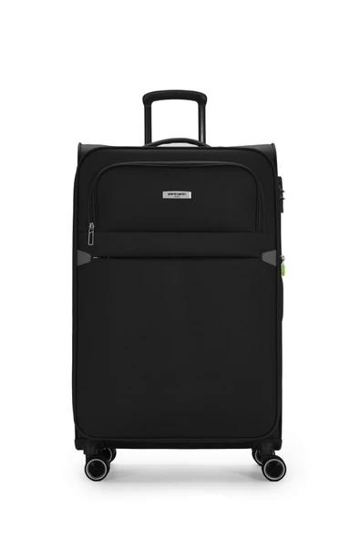 Pierre Cardin 2'li Valiz Seti Büyük Ve Kabin Boy Lüx Kumaş Valiz Siyah 04pc6000 - Resim 2