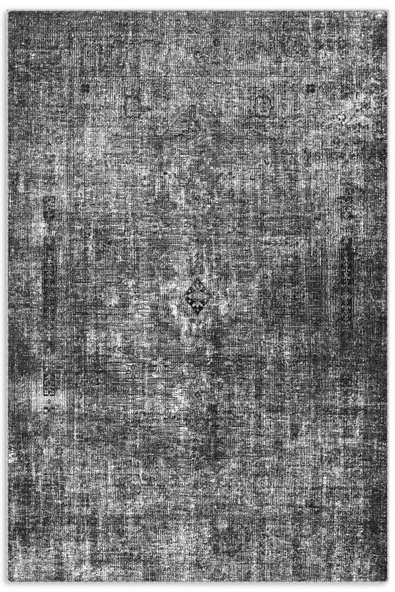 Pastel Home Siyah Antrasit Gri Vintage Şönil Halı Kilim Yolluk Yıkanabilir Kaymaz Kendinden Saçaklı