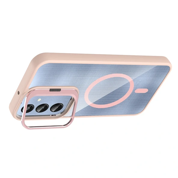 Galaxy A25 Kılıf Standlı ve Kamera Lens Hediyeli M-Safe Şarj Özellikli Zore Etro Kapak - 7