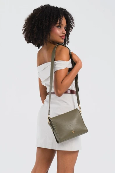 U.S. Polo Assn. Çapraz Askılı Kadın Çanta Haki Us25204 - Resim 2