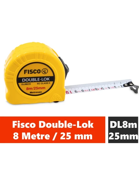 Fisco Double-Lok 8 Metre / 25 mm Çelik Şerit Metre