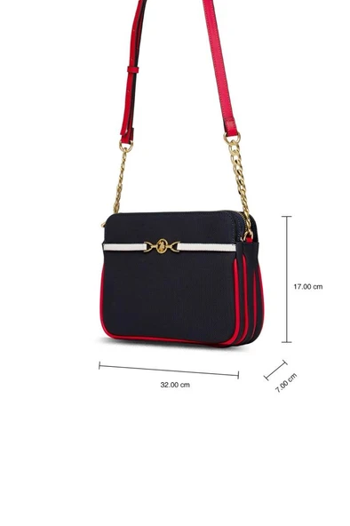 U.S. Polo Assn. Çapraz Askılı Kadın Çanta Lacivert-Beyaz-Kırmızı Us25239 - Resim 6
