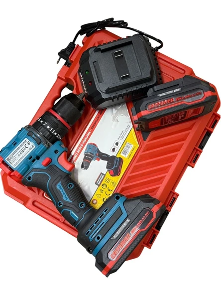 CATPOWER 1025 Kömürsüz Darbeli Akülü Matkap 20V 2x2.0Ah Lion - Resim 2